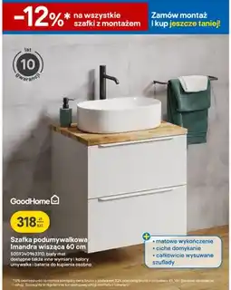 Castorama Szafka podumywalkowa GoodHome Imandra wisząca 60 cm biały mat oferta