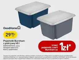 Castorama Pojemnik z pokrywą GoodHome Burnham 45 l szary oferta