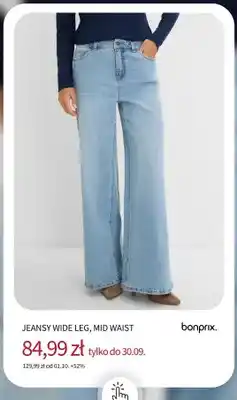 BonPrix Jeansy wide leg mid waist Bonprix oferta