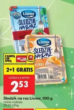 Biedronka Śledzik na raz Lisner, 100 g oferta