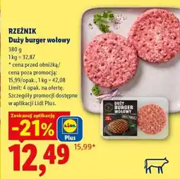 Lidl RZEŹNIK Duży burger wołowy oferta