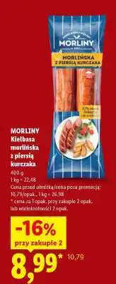 Lidl MORLINY Kiełbasa morlińska z piersią kurczaka oferta