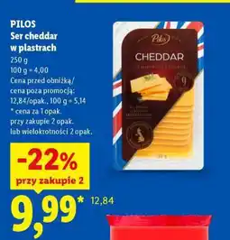 Lidl PILOS Ser cheddar w plastrach oferta