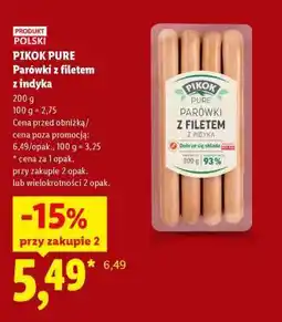 Lidl PIKOK PURE Parówki z filetem z indyka oferta