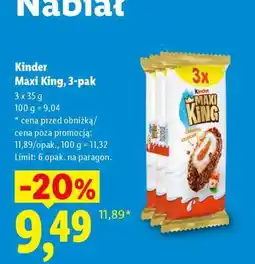 Lidl Kinder Maxi King, 3-pak oferta