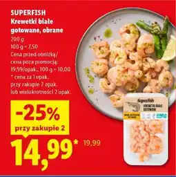 Lidl SUPERFISH Krewetki białe gotowane, obrane oferta