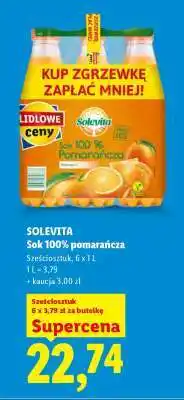 Lidl Solevita Sok 100% pomarańcza oferta
