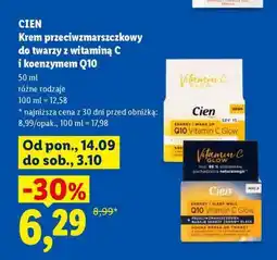 Lidl Cien Krem przeciwzmarszczkowy do twarzy z witaminą C i koenzymem Q10 oferta