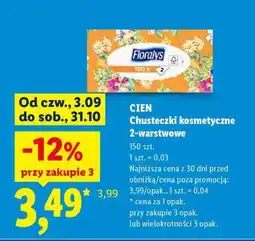 Lidl CIEN Chusteczki kosmetyczne 2-warstwowe oferta