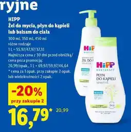 Lidl HiPP Żel do mycia, płyn do kąpieli lub balsam do ciała oferta