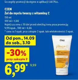 Lidl Cien Żel do mycia twarzy z witaminą C oferta
