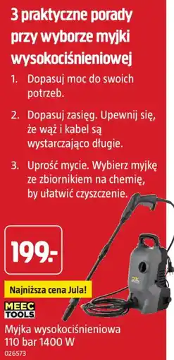Jula Myjka wysokociśnieniowa MEEC TOOLS oferta
