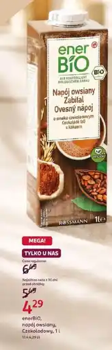 Rossmann enerBIO, napój owsiany, Czekoladowy oferta
