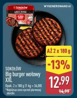 ALDI Sokołów Big burger wołowy XXL oferta