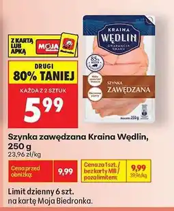 Biedronka Szynka wędzona Kraina Wędlin, 250 g oferta