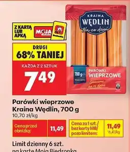 Biedronka Parówki wieprzowe Kraina Wędlin 700 g oferta