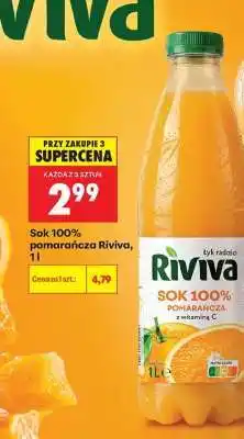 Biedronka Sok 100% pomarańcza Riviva, 1l oferta
