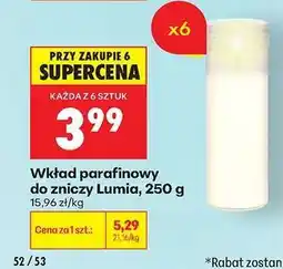 Biedronka Wkład parafinowy do zniczy Lumia, 250 g oferta