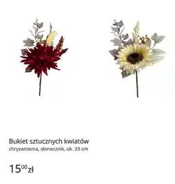 KiK KiK Bukiet sztucznych kwiatów chryzantema, słonecznik, ok. 33 cm oferta
