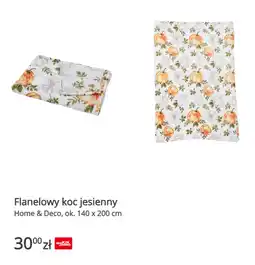 KiK Flanelowy koc jesienny Home & Deco, ok. 140 x 200 cm oferta