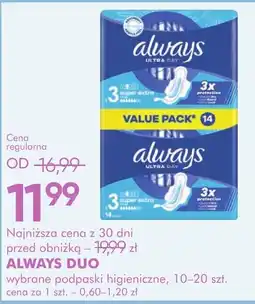SuperPharm ALWAYS DUO wybrane podpaski higieniczne oferta
