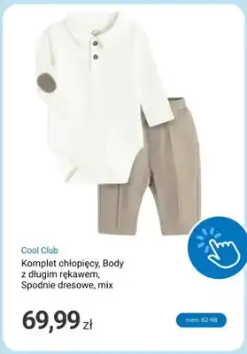 Komplet chłopięcy body z długim rękawem spodnie dresowe mix Cool Club