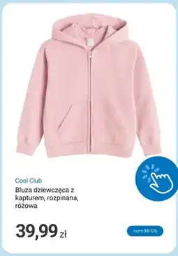 Smyk Bluza dziewczęca z kapturem rozpinana różowa Cool Club oferta