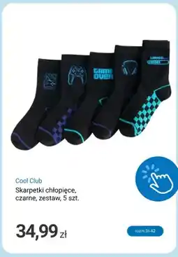 Smyk Skarpetki chłopięce czarne 5-pak Cool Club oferta