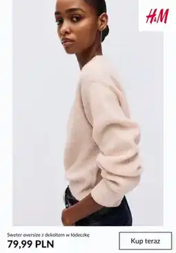 H&M Sweter oversize z dekoltem w łódeczkę H & M oferta