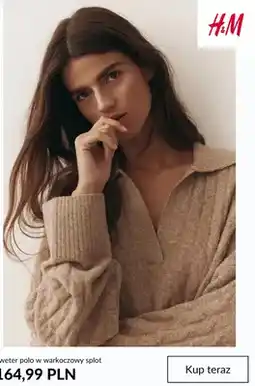 H&M Sweter polo w warkoczowy splot H & M oferta