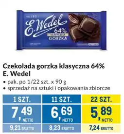 Makro Czekolada gorzka klasyczna 64% E. Wedel oferta