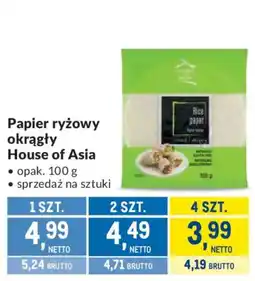 Makro Papier ryżowy okrągły House of Asia oferta