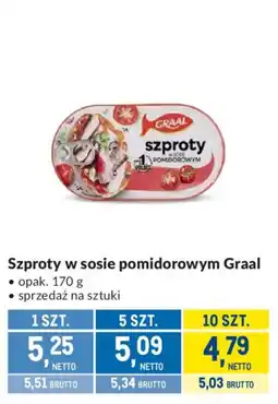 Makro Szproty w sosie pomidorowym Graal oferta