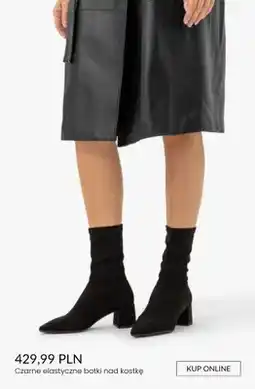 Ryłko Czarne elastyczne botki nad kostkę oferta