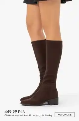 Ryłko Ciemnobrązowe kozaki z wąską cholewką oferta