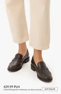 Ryłko Ciemnobrązowe mokasyny ze skóry licowej oferta