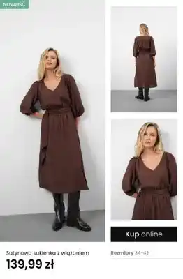 Top Secret Satynowa sukienka z wiązaniem oferta