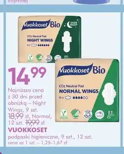 SuperPharm Podpaski higieniczne Night Wings Vuokkoset oferta