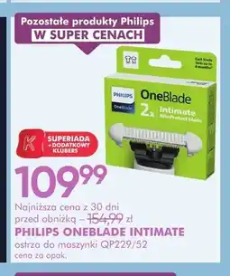 SuperPharm Ostrza do maszynki Philips OneBlade Intimate QP229/52 oferta