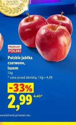 Lidl Jabłka czerwone polskie luzem oferta