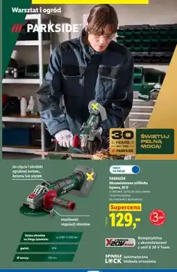 Lidl Akumulatorowa szlifierka kątowa Parkside 20V oferta