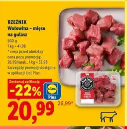Lidl Wołowina mięso na gulasz Rzeźnik oferta