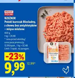 Lidl Mięso mielone Rzeźnik Polski kurczak Biesiadny z chowu bez antybiotyków oferta