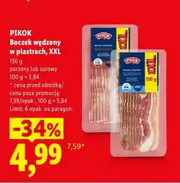 Lidl Boczek wędzony parzony w plastrach XXL Pikok oferta
