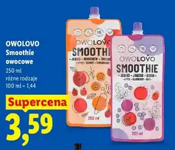 Lidl Smoothie owocowe Owolovo Jabłko Marchew Truskawka oferta