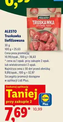 Lidl Truskawka liofilizowana plastry Alesto oferta