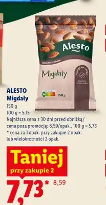 Lidl Migdały smażone i solone Alesto oferta