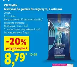 Lidl Maszynki do golenia dla mężczyzn 2-ostrzowe Cien Men 20-pak oferta