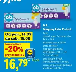 Lidl Tampony o.b. Extra Protect Normal 16-pak oferta