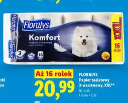 Lidl Papier toaletowy Floralys Komfort 3-warstwowy XXL 16-pak oferta